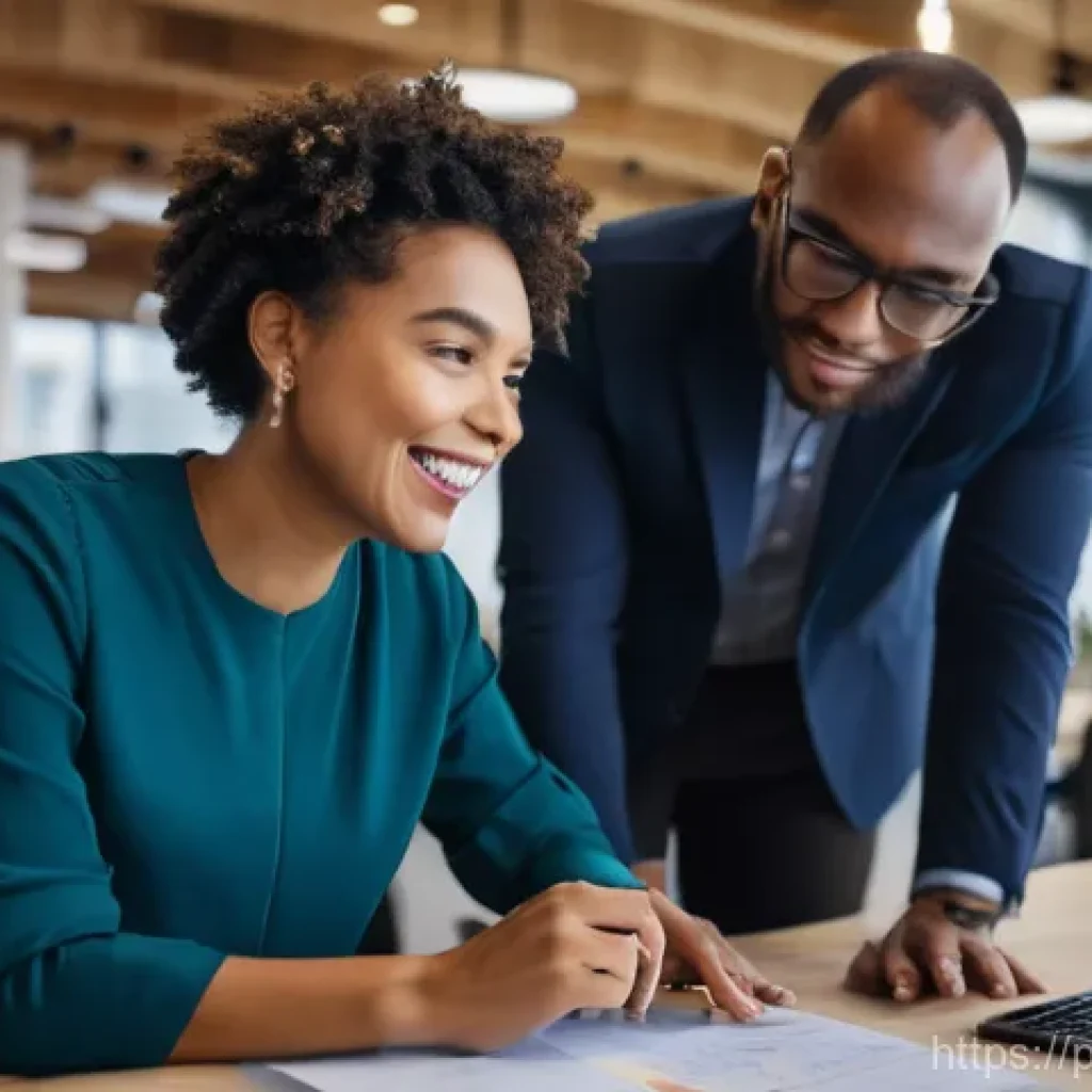 커뮤니티 운영에 필요한 팀 구성 전략 - **Prompt:** "A diverse, dynamic team of community managers collaborating effectively in a modern, br...