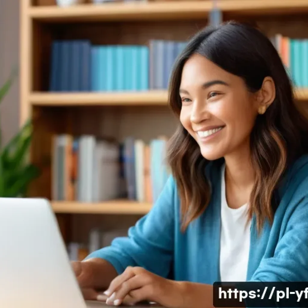 커뮤니티 성장에 기여하는 콘텐츠 종류 - **Prompt:** A young, warm-looking female blogger in her late 20s or early 30s, dressed in stylish ca...