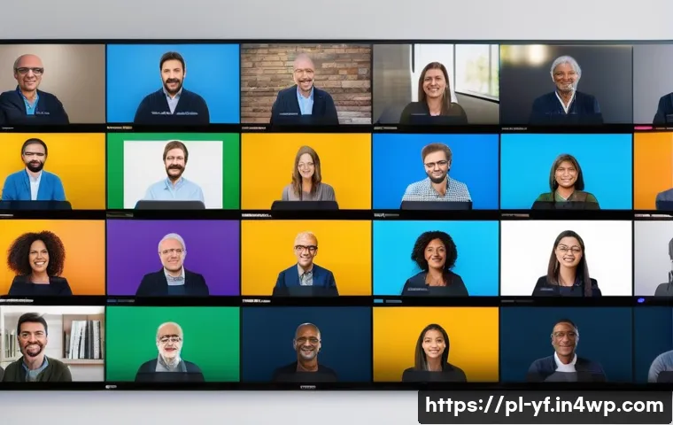 커뮤니티 운영의 지속 가능성과 발전 방향 - A vibrant and diverse online community meeting in a modern virtual conference room, featuring people...